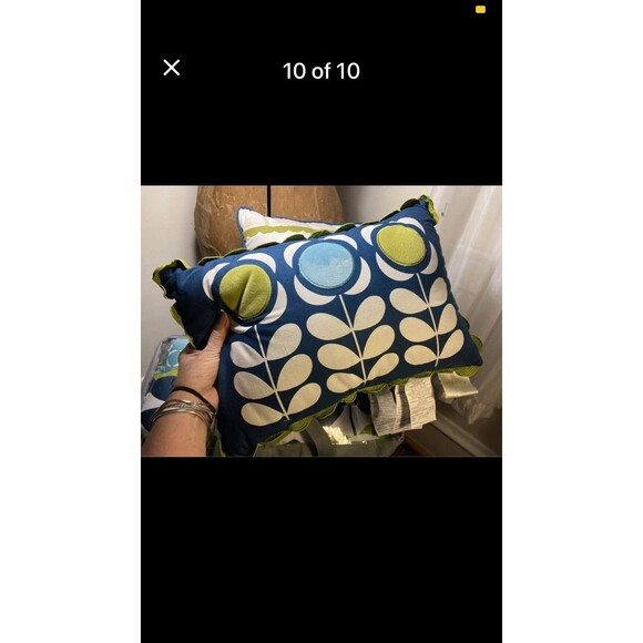 Orla Kiely Queen Hippy Mod Flower Comforter 2 Pillow Cases & 2 Throw Pillows NEW - Picture 9 of 9